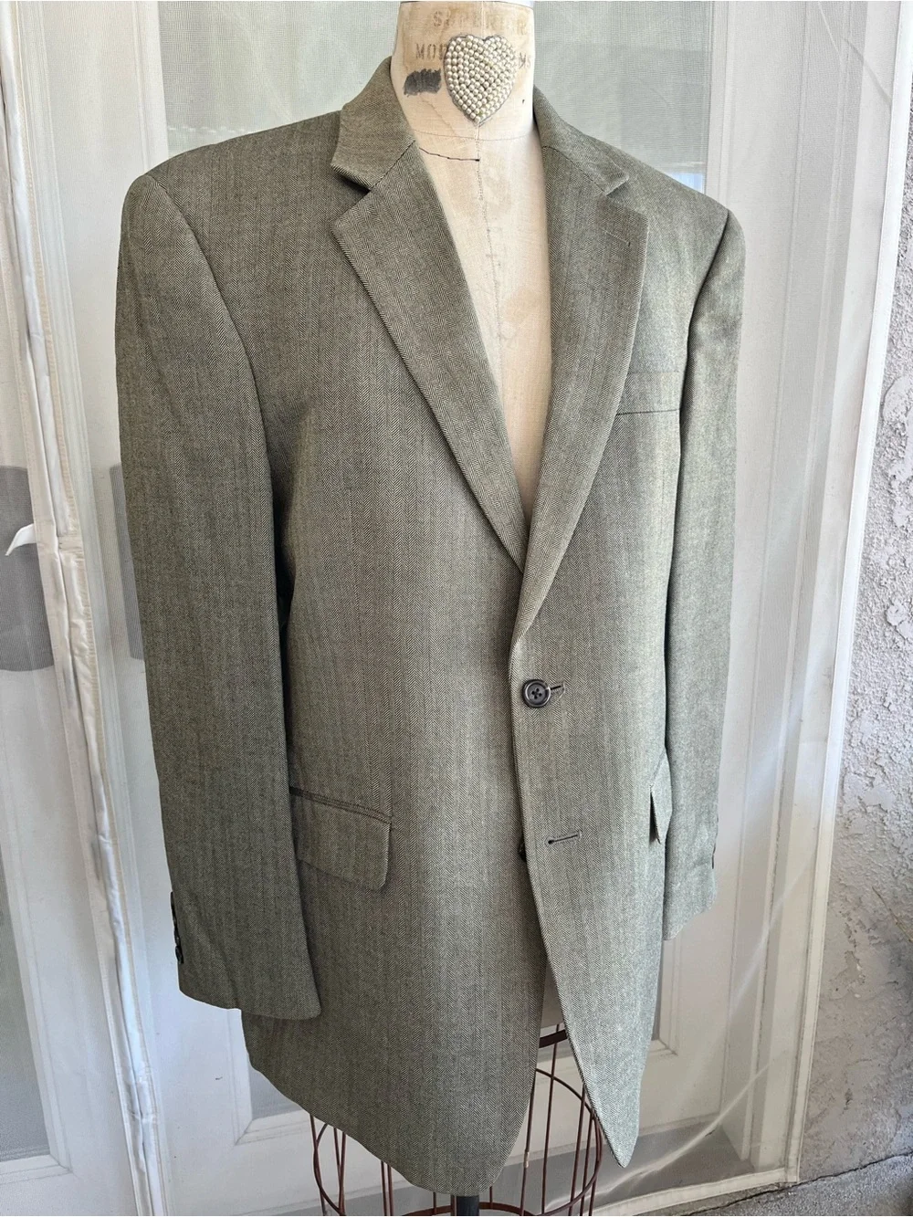 Ralph Lauren Men's 40R Olive Green Single-Breasted Wool Silk Sport Coat